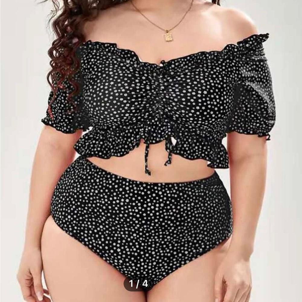 Floral Plus 2 piece Swim Suit